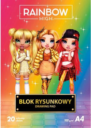 Astra Blok Rysunkowy Rainbow High A4 Biały 100G M2