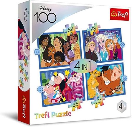 Trefl Puzzle 4w1 Wesoły Świat Disneya 34618