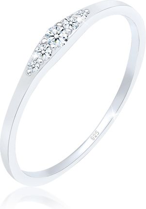 Elli DIAMONDS Pierścień zaręczynowy damski z diamentem (0,07 ct) Narzeczony w srebra próby 925 Pierścionki
