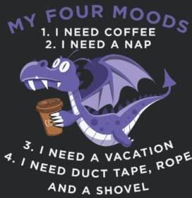 Lustige ZitatSprüche DrachenkaffeeLiebhaber My Four Moods Kalender