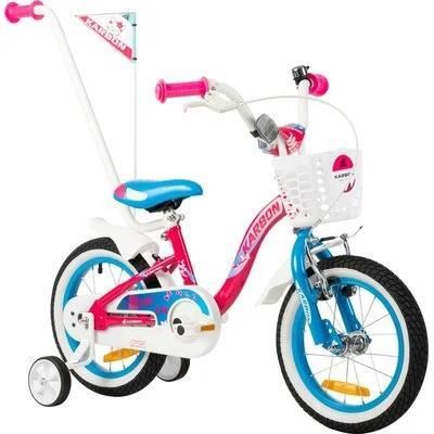 Karbon Rower Dziecięcy Mimi 14 Cali Dla Dziewczynki Różowo/Niebieski