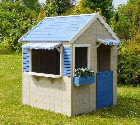 Wendy Toys Drewniany Domek Do Zabawy Borsuk Sklep Z Markizami W Kolorze Niebieskim