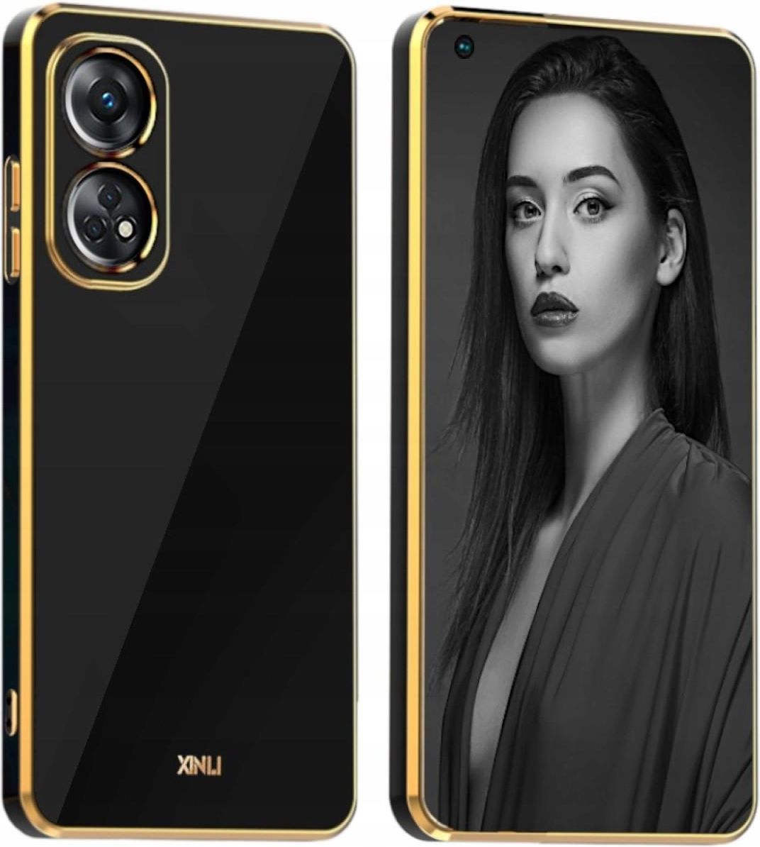Cover Per OPPO Reno 8T 4G - Custodia Antiurto TPU+PC Con Anello Invisibile E Copertura Scorrevole Fotocamera, Oro Rosa - 3