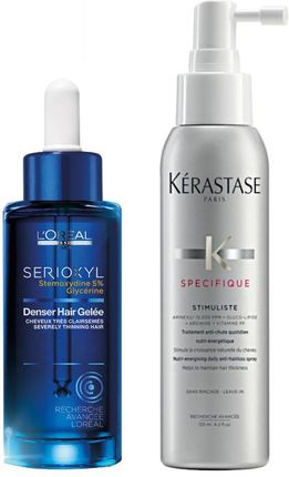 L'Oréal Professionnel Serioxyl Denser Hair Gelee And Stimuliste  Zestaw: Żelowe Serum Zagęszczające Włosy 90Ml + Spray Przeciwko Wypadaniu Włosów 125M