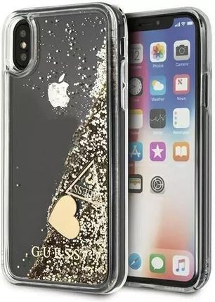Guess Etui Guohcpxglhflgo Do Apple Iphone X/Xs Gold/Złoty Hard Case Glitter Charms