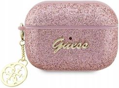Guess Guap2Glgshp Airpods Pro 2 Cover Różowy/Pink Glitter Flake 4G Charm - zdjęcie 1