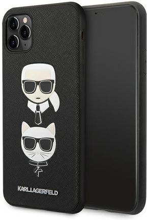 Karl Lagerfeld Klhcn65Sakickcbk Iphone 11 Pro Max 6,5" Czarny/Black Hardcase Saffiano Ikonik Karl&Choupette Head
