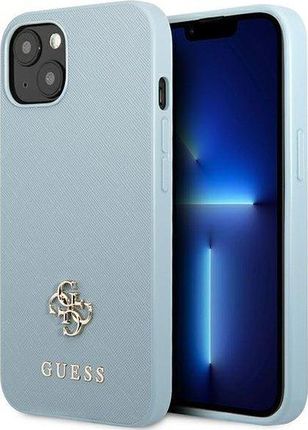 Guess Guhcp13Mps4Mb Iphone 13 6,1" Niebieski/Blue Hardcase Saffiano 4G Small Metal Logo