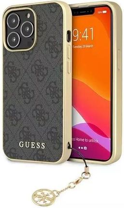 Guess Etui Guhcp13Xgf4Ggr Do Apple Iphone 13 Pro Max 6,7" Szary/Grey Hardcase 4G Charms Collection