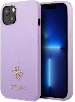 Guess Etui Guhcp13Mps4Mu Do Apple Iphone 13 6,1" Purpurowy/Purple Hardcase Saffiano 4G Small Metal Logo
