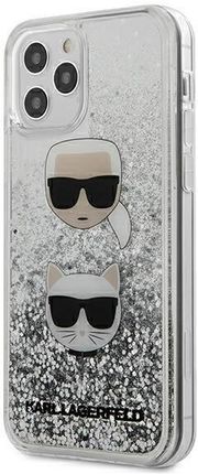 Karl Lagerfeld Etui Klhcp12Mkcglsl Apple Iphone 12/12 Pro Srebrny/Silver Hardcase Liquid Glitter Karl&Choupette
