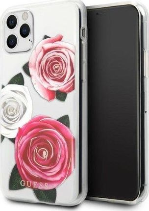 Guess Etui Guhcn58Rostrt Apple Iphone 11 Pro Transparent Hardcase Flower Desire Pink & White Rose