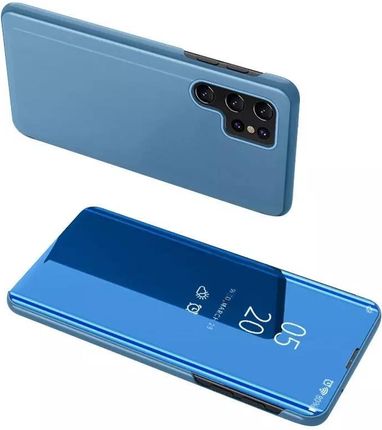 4Kom.Pl Etui Clear View Case Do Samsung Galaxy S23 Ultra Pokrowiec Z Klapką Niebieskie