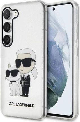 Karl Lagerfeld Etui Hard Case Transparent Gliter & Choupette Do Galaxy S23 Plus, Brokatowe