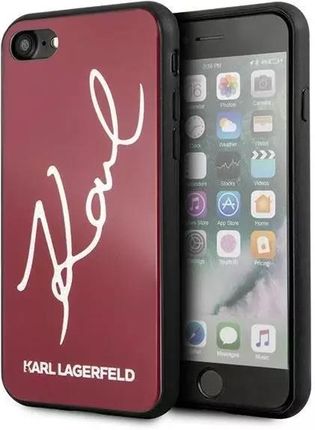Karl Lagerfeld Etui Ochronne Na Telefon Klhci8Dlksre Do Apple Iphone 7/8/ Se 2020/2022 Czerwony/Red Hard Case Signature Glitter