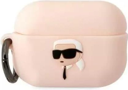 Karl Lagerfeld Klap2Runikp Airpods Pro 2 Cover Różowy/Pink Silicone Head 3D