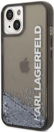 Karl Lagerfeld Liquid Glitter Translucent Elongated Logo Case - Etui Iphone 14 Plus (Czarny)
