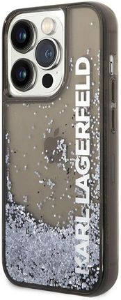Karl Lagerfeld Liquid Glitter Translucent Elongated Logo Case - Etui Iphone 14 Pro (Czarny)