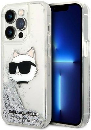 Karl Lagerfeld Liquid Glitter Nft Choupette Head - Etui Iphone 14 Pro (Srebrny)