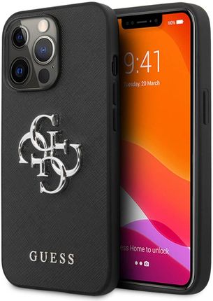 Guess Guhcp13Xsa4Gsbk Iphone 13 Pro Max 6,7" Czarny/Black Hardcase Saffiano 4G Metal Logo