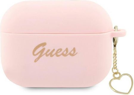 Guess Guap2Lschsp Airpods Pro 2 Cover Różowy/Pink Silicone Charm Heart Collection