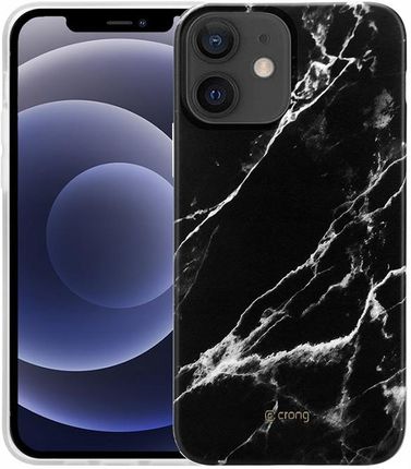 Crong Marble Case - Etui Iphone 12 Mini (Czarny)