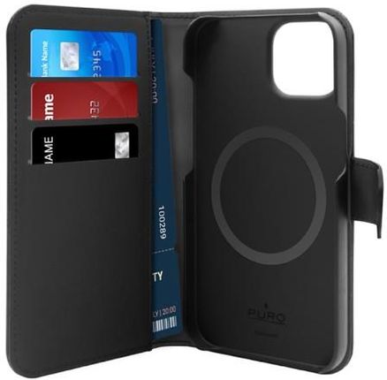 Puro Wallet Detachable Magsafe - Etui 2W1 Iphone 14 Plus (Czarny)