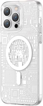 Kingxbar Pqy Geek Series Magnetyczne Etui Iphone 14 Pro Magsafe Srebrne