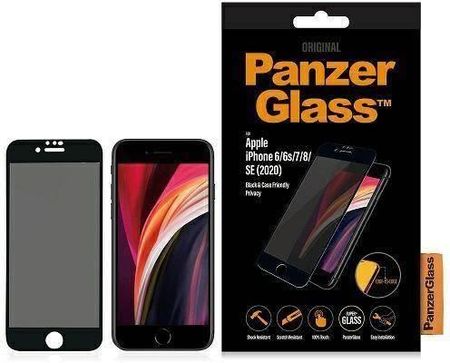 Panzerglass Szkło Hartowane Iphone 6 / 6S 7 8 Se 2020 2022 E2E Super+ Case Friendly Privacy Czarne