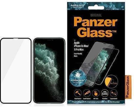Panzerglass Szkło Hartowane 5D Iphone Xs Max / 11 Pro E2E Super+ Case Friendly Antibacterial Czarne