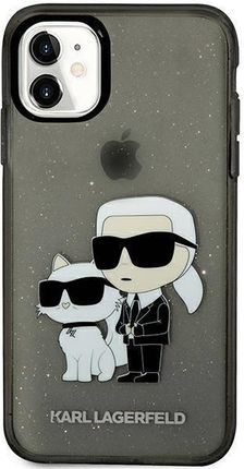 Karl Lagerfeld Oryginalne Etui Iphone 11 / Xr Hardcase Gliter Karl&Choupette (Klhcn61Hnkctgk) Czarne