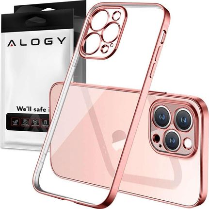 Alogy Etui Ochronne Tpu Luxury Case Z Osłonką Na Aparat Do Apple Iphone 12 Pro Różowo-Przezroczyste Uniwersalny