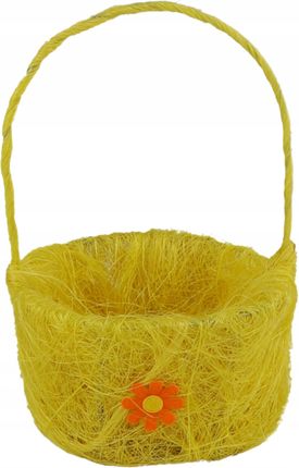 Trend Deco Koszyk Sizalowy Wielkanocny Z Kwiatkiem 22Cm Żółty