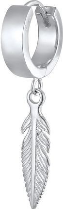 Kuzzoi Kolczyki Męskie kreole krzyżyk Single Piece wykonany ze srebra próby 925 Sterling Silver Biżuteria męska