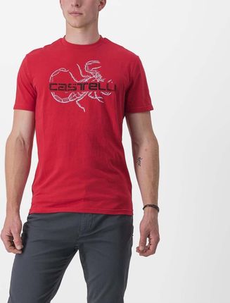 Castelli Kolarska Koszulka Z Krótkim Rękawem Finale Tee Czerwony