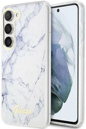 Guess Oryginalne Etui Samsung Galaxy S23+ Hardcase Marble (Guhcs23Mpcumah) Białe
