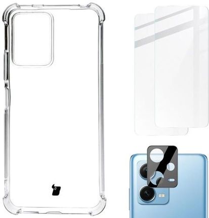 Bizon Etui + 2X Szkło Obiektyw Case Clear Pack Do Xiaomi Poco X5, Przezroczyste