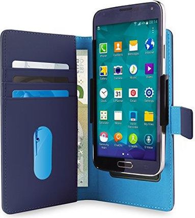 Puro Uniwersalny Pokrowiec Slim Wallet 360° Etui Ochronne Na Smartfony Niebieski