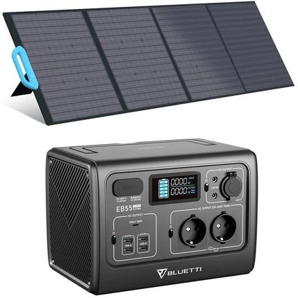 BLUETTI EB55 (700W/537Wh) + BLUETTI PV200 200W Panel fotowoltaiczny – Zestaw solarny