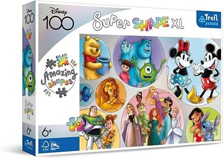 Trefl Puzzle Super Shape XL 160el. Kolorowy Świat Disney 50033