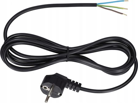 Przewód kabel z wtyczką kątową 3x1,5 10m czarny