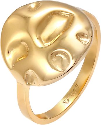 Elli Pierścień Damski pierścionek okrągły Coin Geo Look, srebro: 925 Sterling Silver Pierścionki