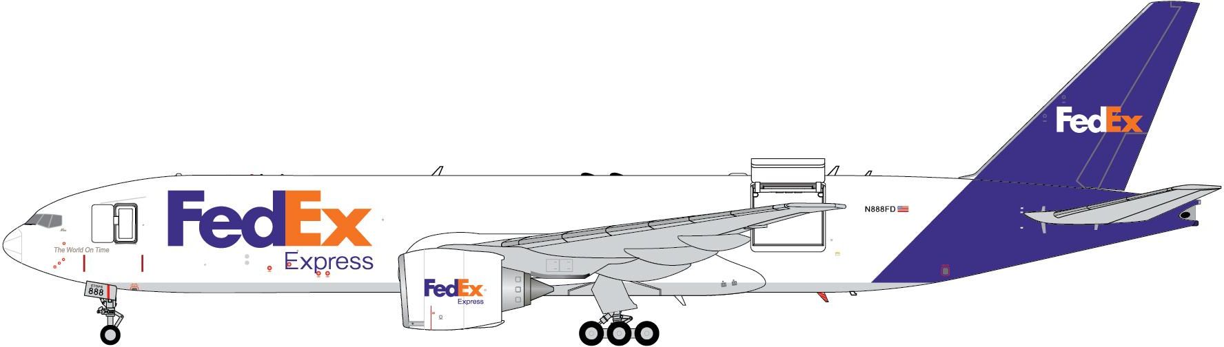 Porte-carte/dragonne Fedex Express - Boeing B777F, Aviation Civile (neuf)