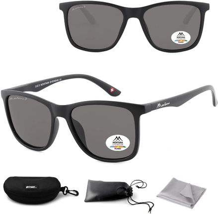 Czarne prostokątne okulary przeciwsłoneczne z polaryzacją flex MP6