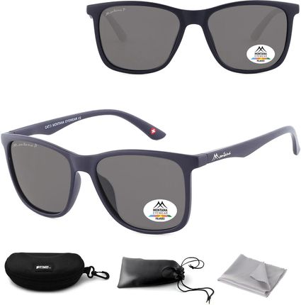 Granatowe prostokątne okulary przeciwsłoneczne z polaryzacją flex MP6B