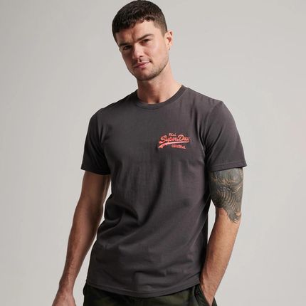 Męska Koszulka z krótkim rękawem Superdry Vintage Logo Neon T-Shirt M1011478Adez – Szary
