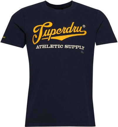 Męska Koszulka z krótkim rękawem Superdry Vintage Scripted College Tee M1011474A09S – Granatowy
