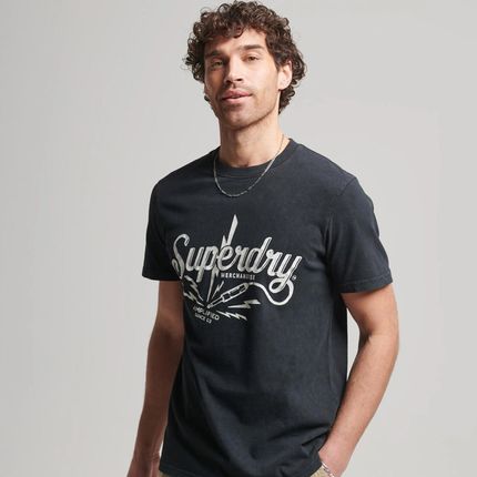 Męska Koszulka z krótkim rękawem Superdry Vintage Merch Store T-Shirt M1011533A8Jc – Czarny