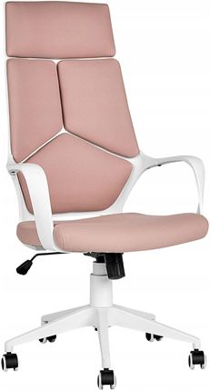 Krzesło Biurowe Regulacja Kółka Biało-Różowe