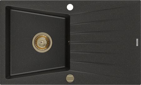Mexen Cesar + Ociekacz 775x470mm Czarny Złoty Metalik Syfon Złoty 6514771010-75-G
